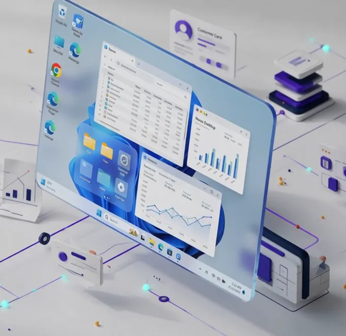 Illustration d’un bureau Windows pour présenter le mode Neoo Desktop.